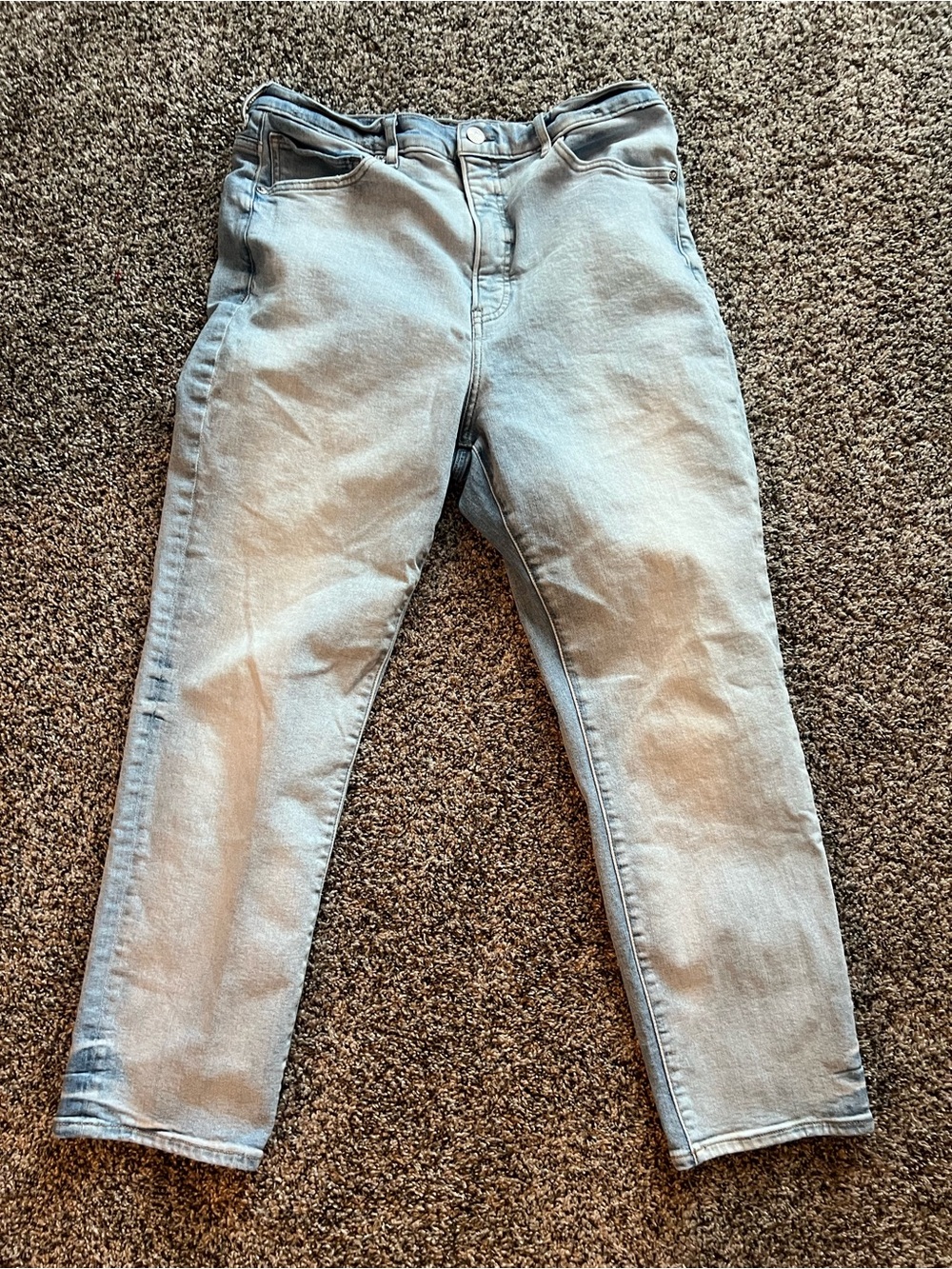 Express Women’s Light Blue High Rise Slim Straight Jeans